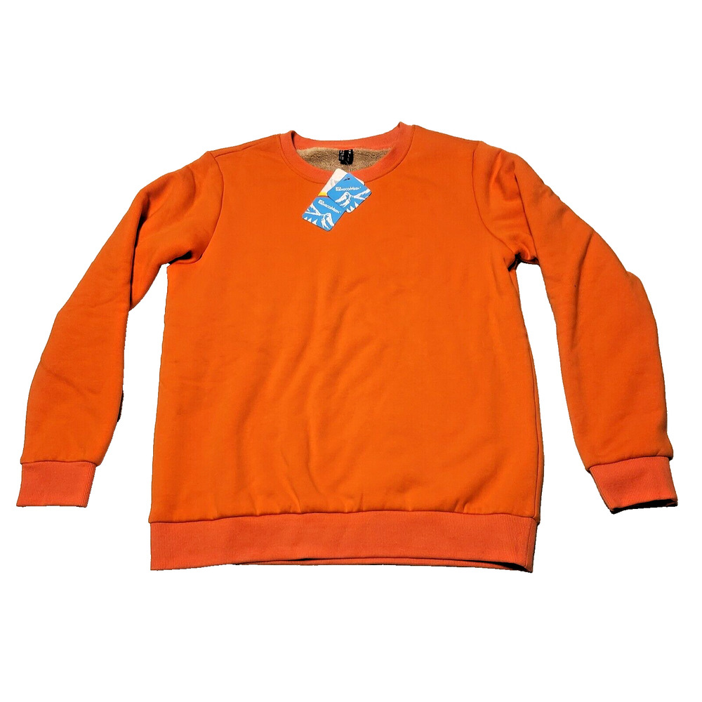 Orange Crewneck Pullover Sweatshirt - Classic Casual